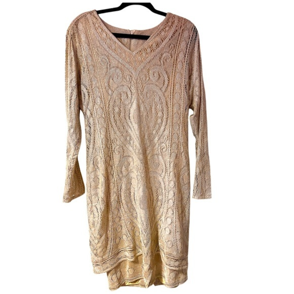 Vintage Neiman‎ Marcus Damianou long sleeved gold woven gown.  nwOT S MOB